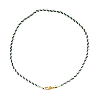 Bruin En Mint Koord Ketting Met Slot