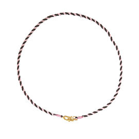 Bruin Roze Koord Ketting met Slot