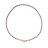 Bruin Roze Koord Ketting met Slot