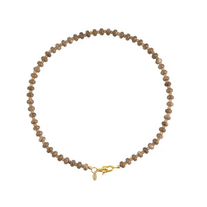 Bruine Jade Edelstenen Donut Ketting