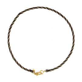  Bruine Satijnen Ketting met Slot