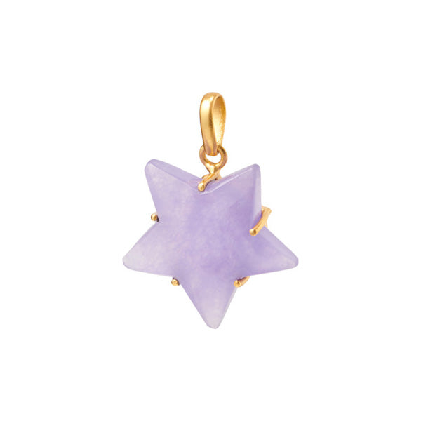 gold plated Framed Stone Star Purple Charm for woman