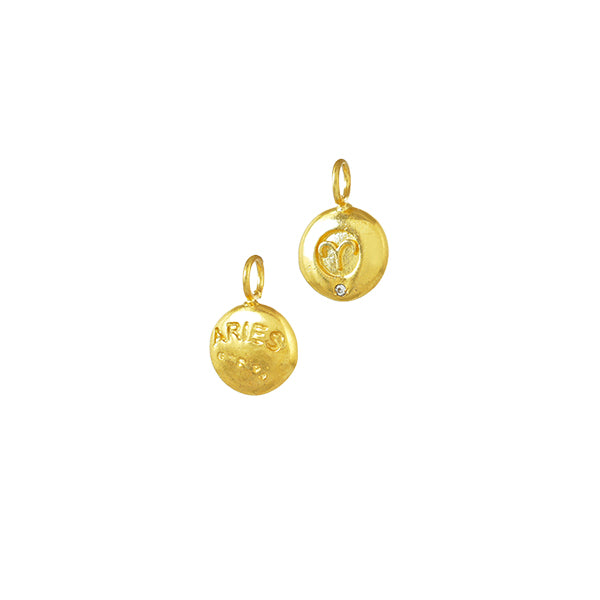 Aries Zodiac Gold Plated Charm