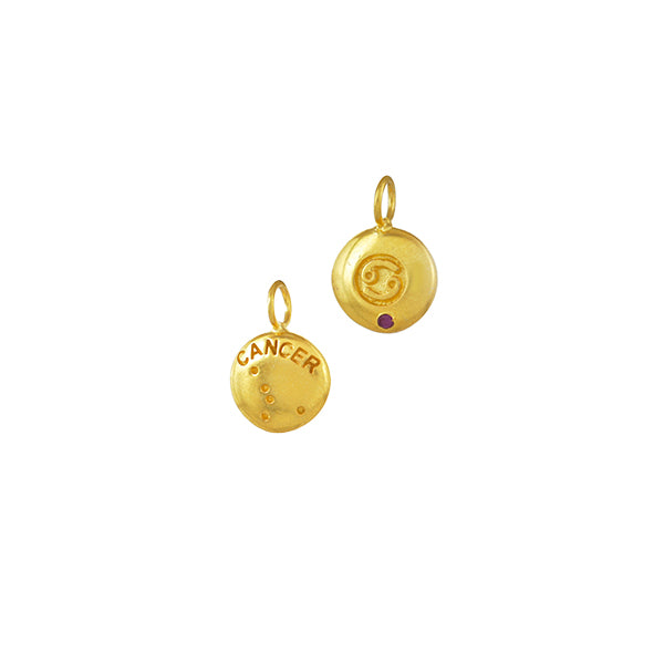 Cancer Zodiac Gold Plated Charm