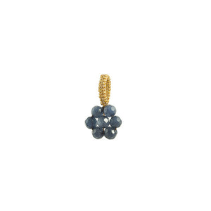 Blue aventurine Flower Charm With Gold Thread Ring to add to your necklace or earrings.