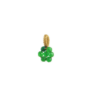 Green onyx Flower Charm With Gold Thread Ring to add to your necklace or earrings.