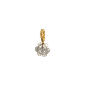 Grey onyx Flower Charm With Gold Thread Ring to add to your necklace or earrings.