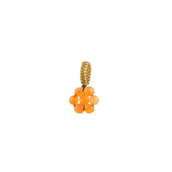 Red Jade Flower Charm With Gold Thread Ring to add to your necklace or earrings.
