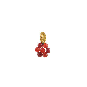 Red Jade Flower Charm With Gold Thread Ring to add to your necklace or earrings.