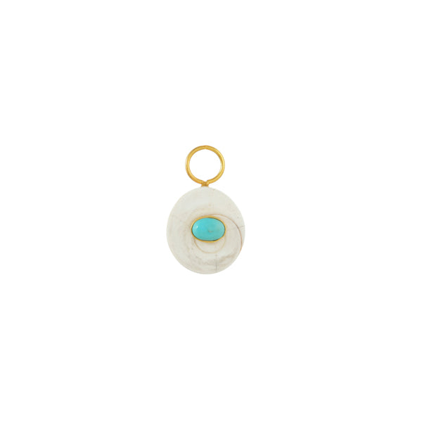 Pearl with Turquoise Stone Charm