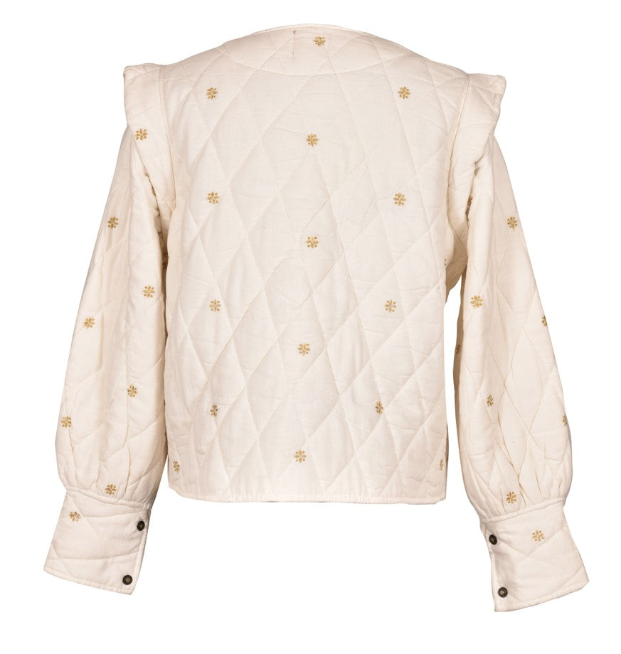 Carma Jacket Off-White With Gold Embroidery