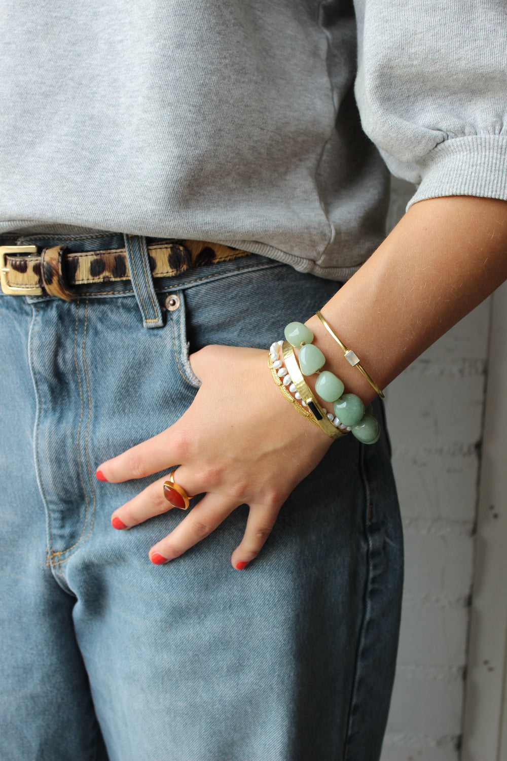 Carneool lippen ring