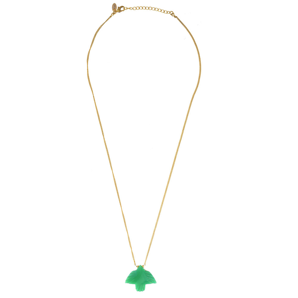 Chrysopraas Handgeslepen Vogel Ketting