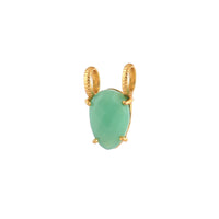 Chrysopraas bedel met dubbele ringen