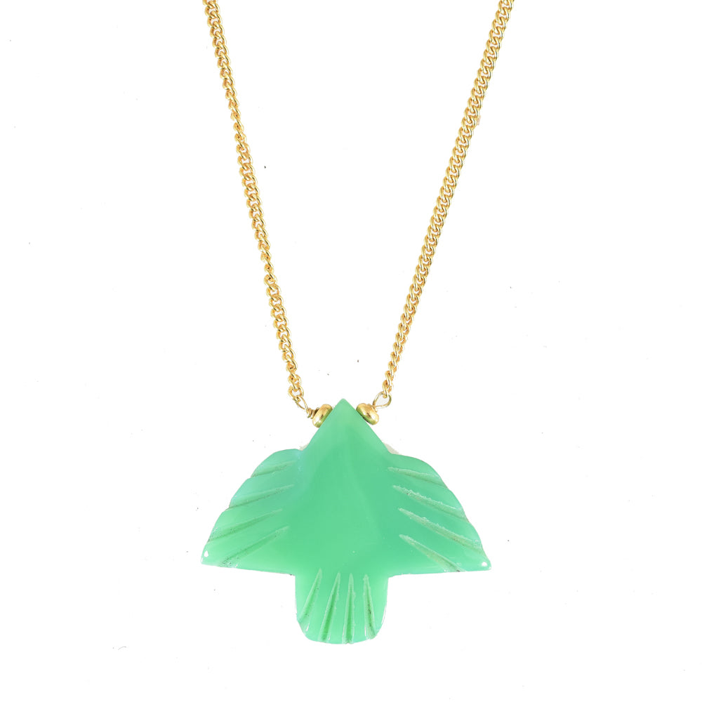 Chrysopraas Handgeslepen Vogel Ketting