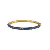 Donkerblauwe Emaille Bangle met Zirkonia