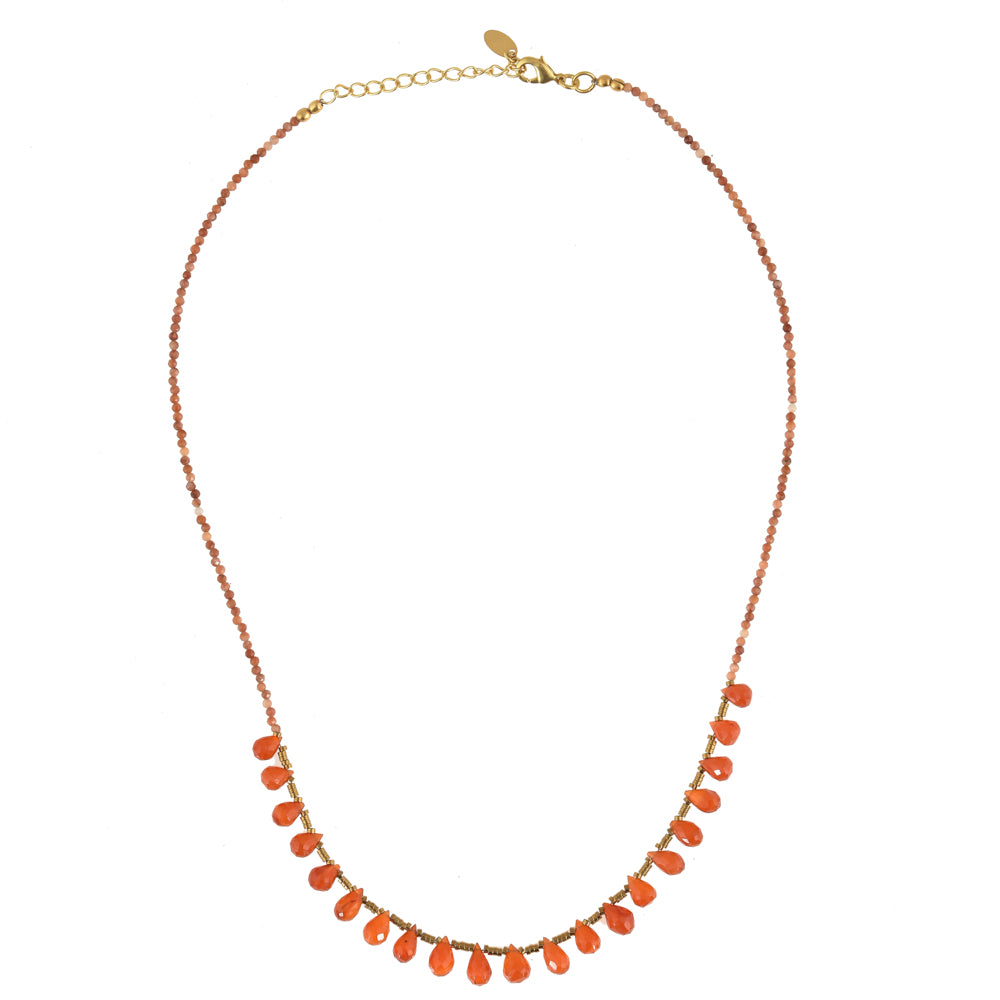 Druppel Edelstenen Ketting Carneool