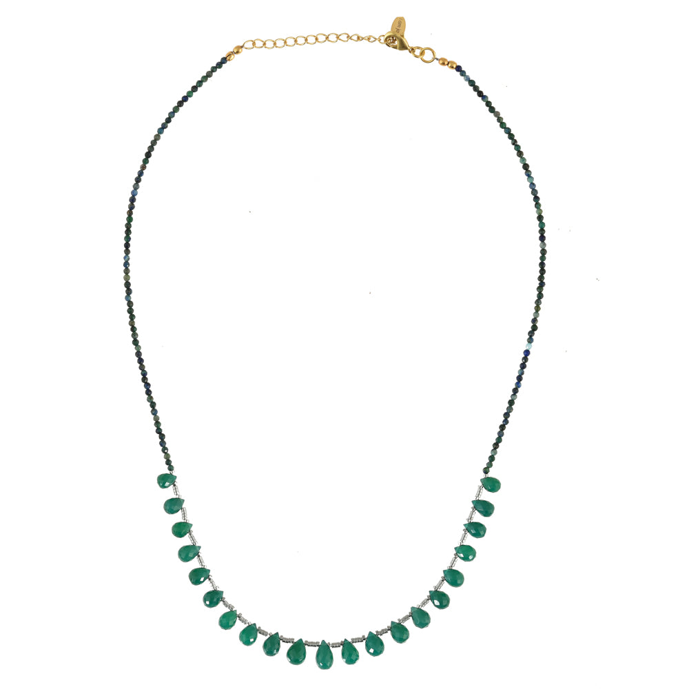 Druppel Edelstenen Ketting Groene Onyx