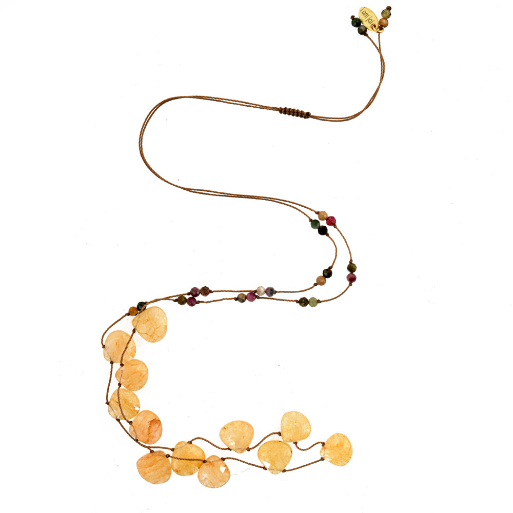 Druppel Ketting Gele Jade