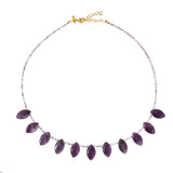 Druppel ketting paarse agaat