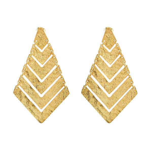 Hammered Statement Gold Earrings