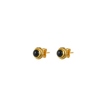 Klein Gouden Studs Edelsteen zwarte Onyx