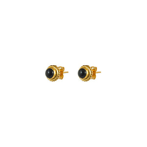 Klein Gouden Studs Edelsteen zwarte Onyx