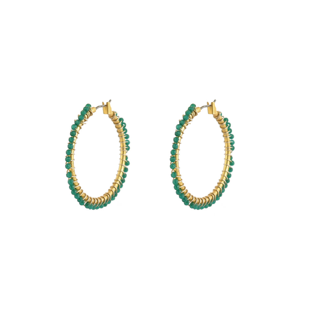 Creool Oorbellen met Groene Onyx