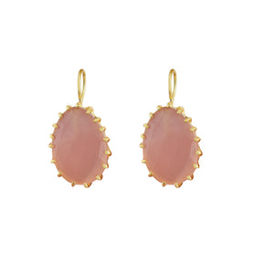 Edelsteen Oorbellen Roze Jade