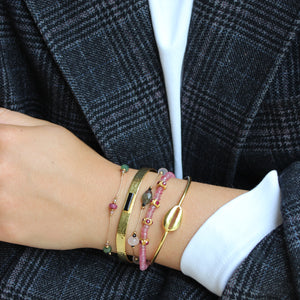 Koord Armband Met Edelstenen Tourmalijn