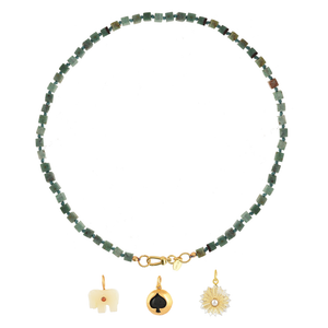 Edelstenen Turquoise_blokjes ketting_3 bedels
