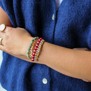 Parel en Edelstenen Armband Ruby