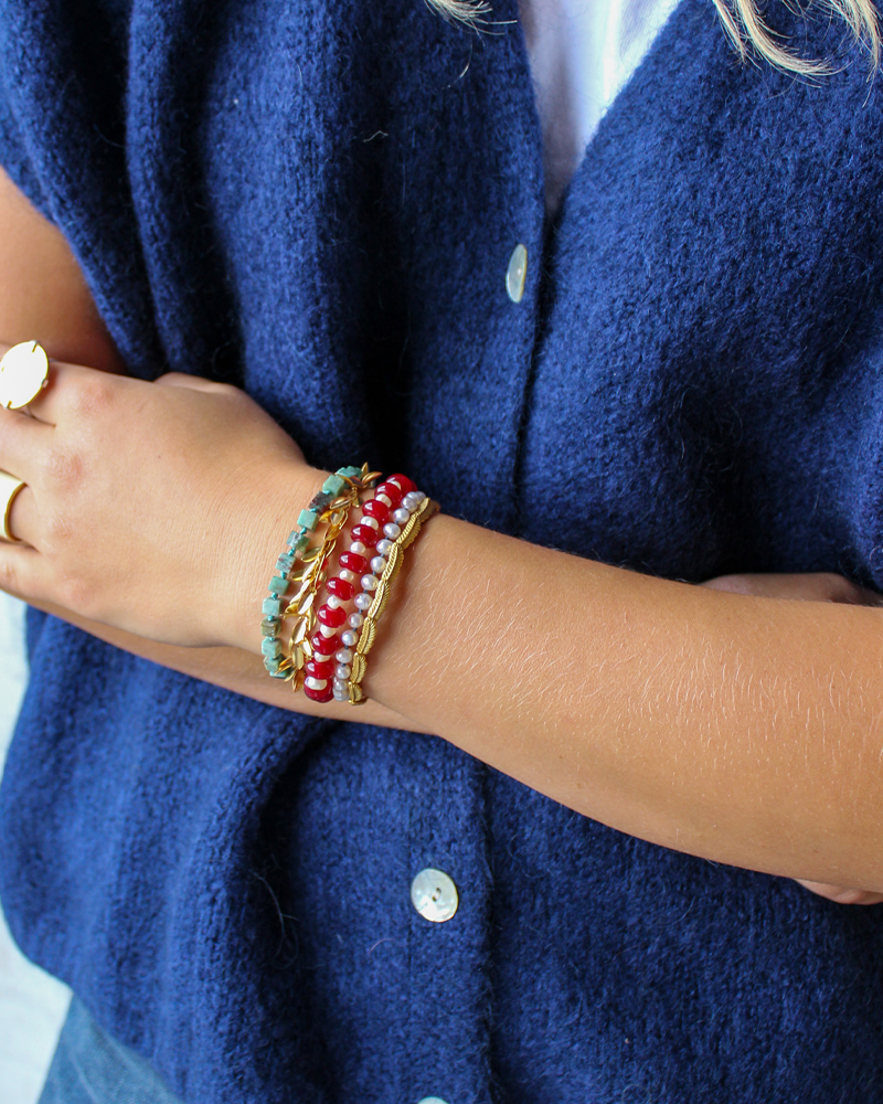 Parel en Edelstenen Armband Ruby