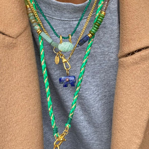 Edelstenen kettingen groen blauw