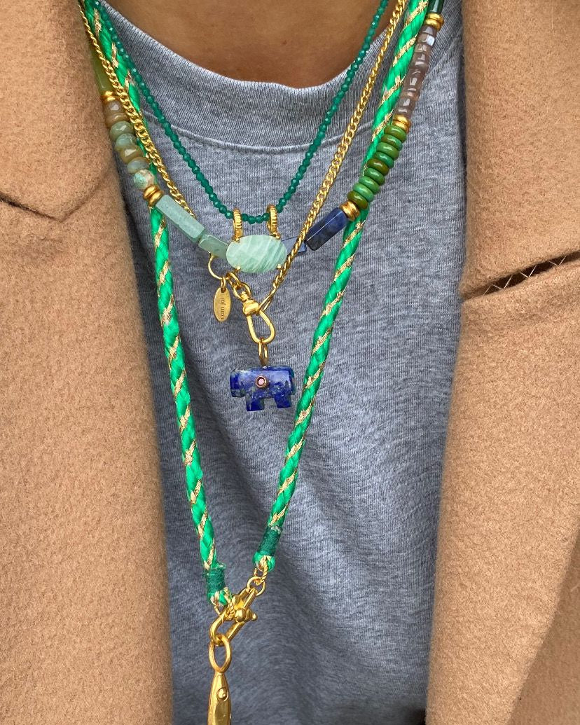 Edelstenen kettingen groen blauw