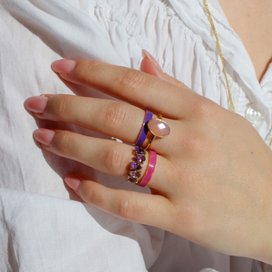 Fuchsia Emaille Ring