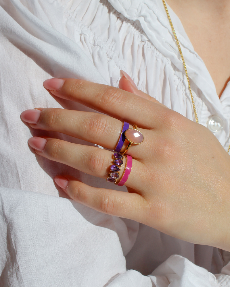Fuchsia Emaille Ring