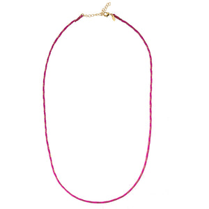Fel roze Koord Ketting Met Slotje