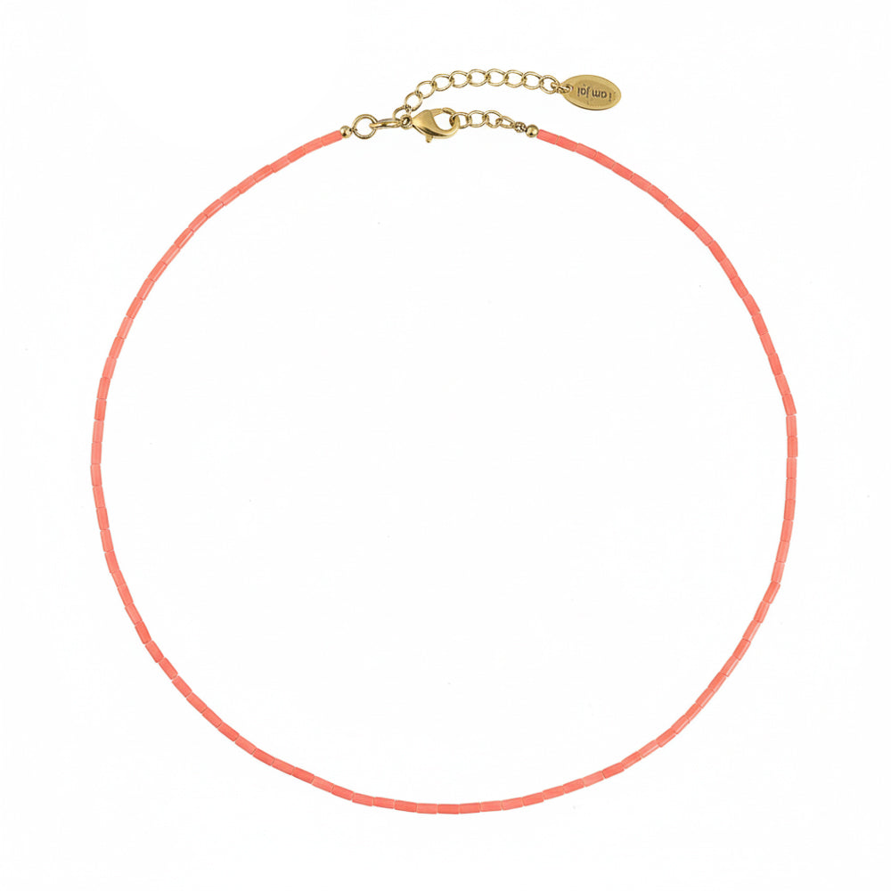 Fijne Koraal Ketting Slotje Roze