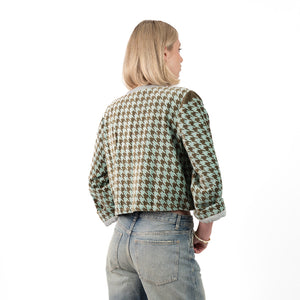 Fluweel Jasje Lichtblauw Pied De Poule