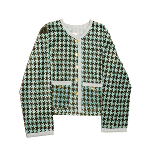 Fluweel Jasje Lichtblauw Pied De Poule