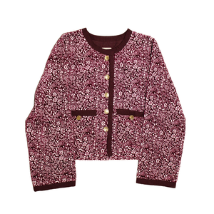 Fluweel Jasje Paars Bloem