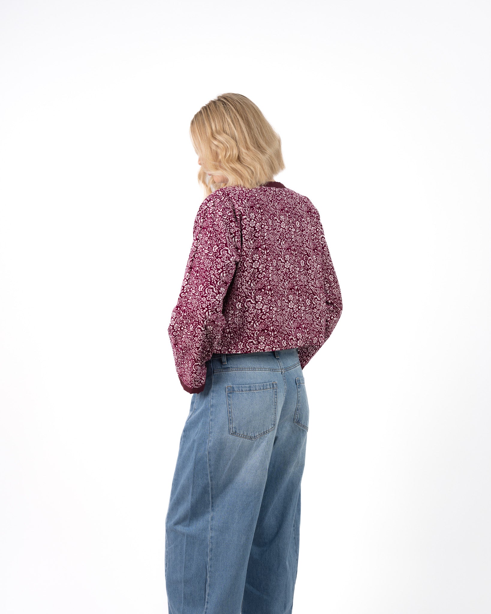 Fluweel Jasje Paars Bloem