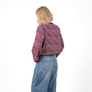 Fluweel Jasje Paars Bloem