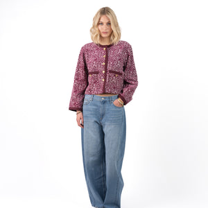 Fluweel Jasje Paars Bloem