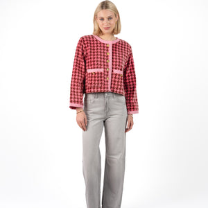 Fluweel Jasje Roze Pied De Poule