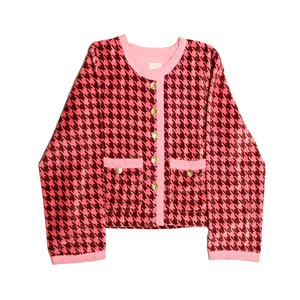 Fluweel Jasje Roze Pied De Poule