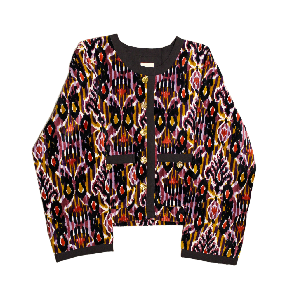 Fluweel Jasje Zwart Paars