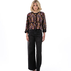 Fluweel Jasje Zwart Paars