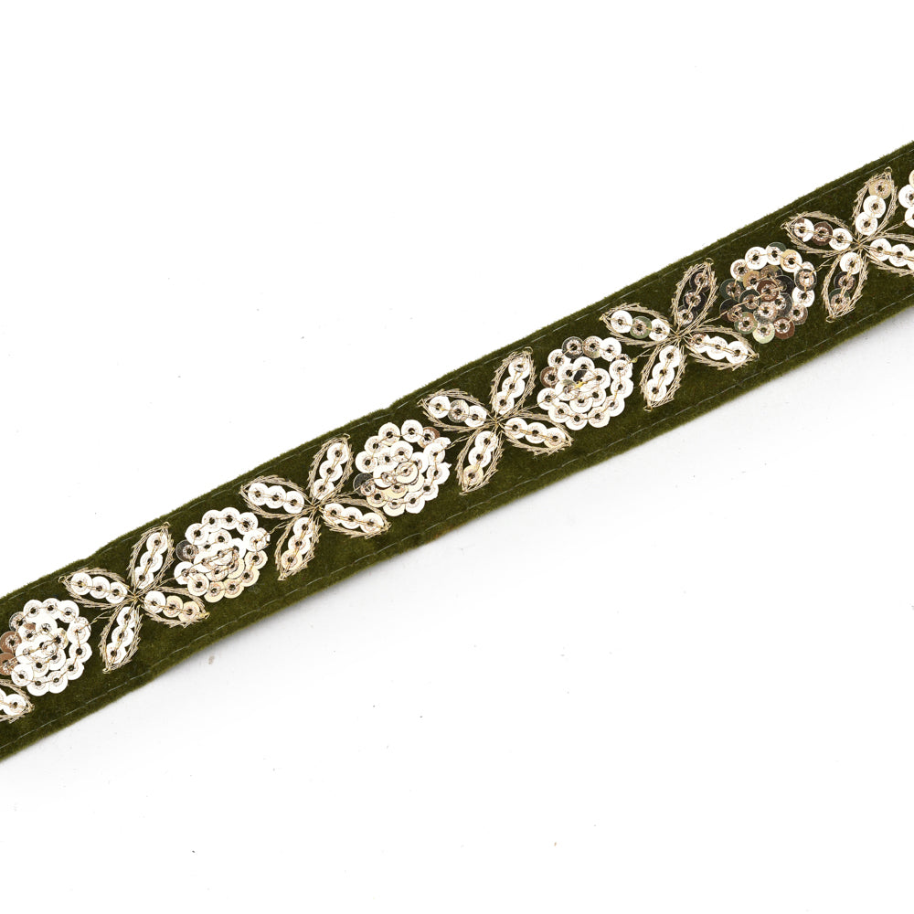 Fluweel kerstlint groen